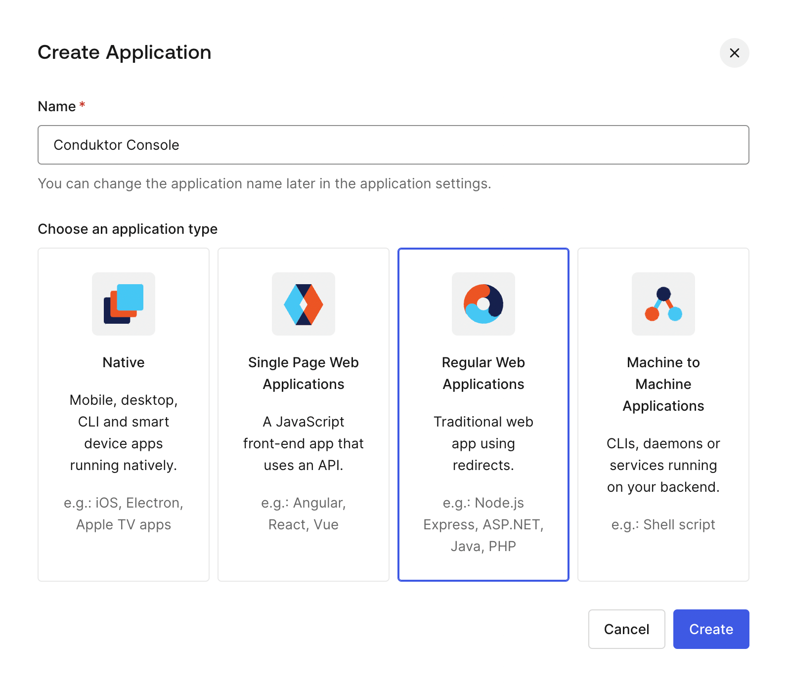 Auth0 create app